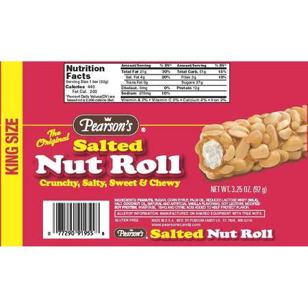 Pearsons Salted Nut Roll King Size 3.25, PK144 91955